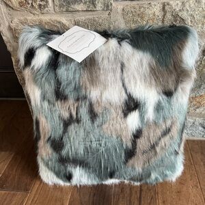 Grandin Road Faux Fur Decorative Pillow